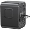 USAMS Ładowarka travel adapter 17W CC308 USB-C + USB-A 4w1 US/AU/EU/UK czarna